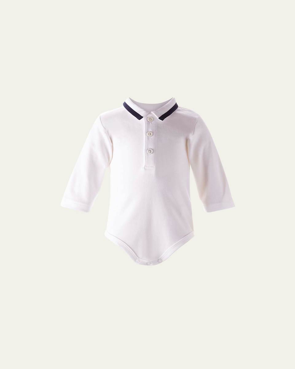 Boy's Long-Sleeve Cotton Bodysuit, Size 6M-